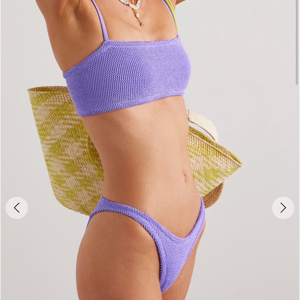 Hunza G Purple Seersucker bikini Set lilac